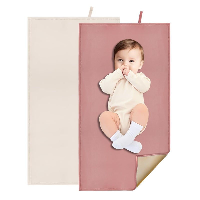 BEWDIO 2 Pack Portable Diaper Changing Pad for Baby, Wipeable Baby Changing Mat for Travel or Home, Foldable Mat Fits Perfectly in Diaper Bag (67-13) - Image 1